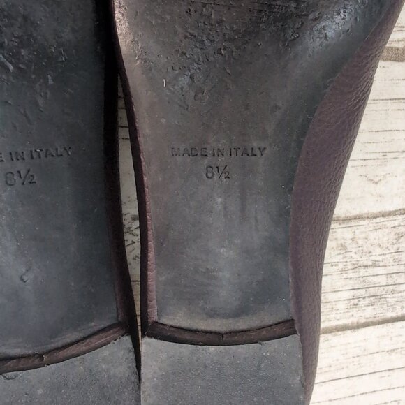 Everlane Women's 8.5 The Modern Point Flats Leather Dark Purple Slip On Loafers - Picture 8 of 8